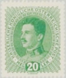 Selo postal da Áustria de 1918 Emperor Karl I