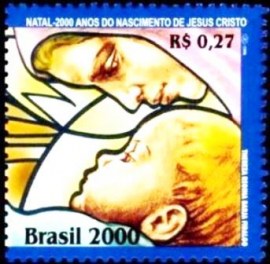 Selo postal do Brasil de 2000 Maria e Jesus M