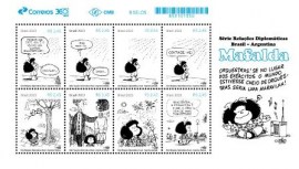 Selo postal do Brasil de 2023 Mafalda
