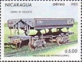 Selo postal da Nicaragua de 1983 vagão de despejo NCC