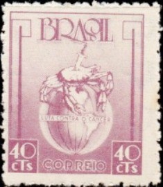 Selo postal do Brasil de 1948 Campanha Contra Câncer