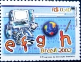 Selo postal do Brasil de 2002 Computador