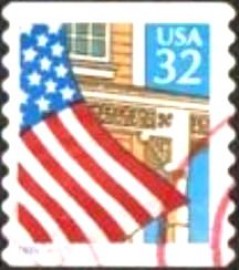 Selo postal  dos Estados Unidos de 1995 Flag over Porch