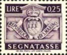 Selo postal de San Marino de 1945 Taxe new design 1945 25