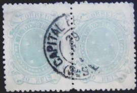 Par de selos postais do Brasil de 1890 Cruzeiro do Sul 20 2