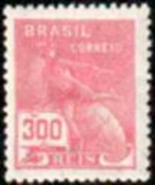 Selo postal do Brasil de 1930 Mercúrio e Globo 300 M