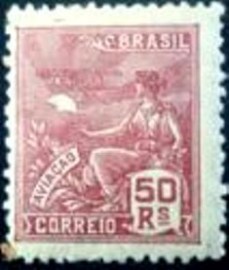 Selo postal do Brasil de 1931 Aviação 50 N