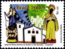 Selo postal do Brasil de 2010 Igreja N.S.do Rosário e S. Benedito