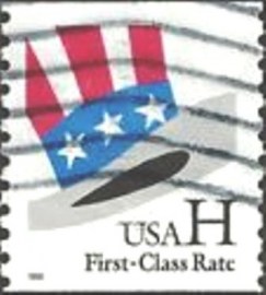 Selo postal dos Estados Unidos de 1998 H Uncle Sam's Hat