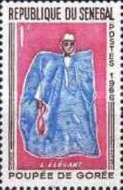 Selo postal do Senegal de 1966 Doll Gorée 1
