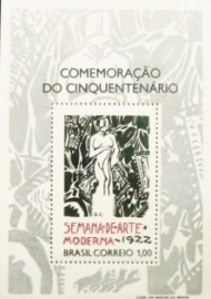 Bloco postal do Brasil de 1972 Di Cavalcanti