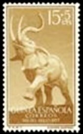 Selo postal da Guiné Espanhola de 1957 African Forest Elephant