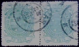 Par de selos postais do Brasil de 1890 Cruzeiro 50 3