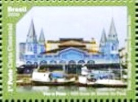 Selo da postal do Brasil de 2016 Mercado Ver-O-Peso