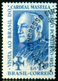 Selo postal do Brasil de 1955 Cardeal Masella NCC