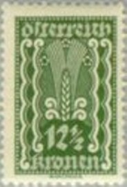 Selo postal da Áustria de 1922 Symbolism Ear of Corn 12½ N