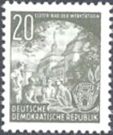 Selo postal da Alemanha Oriental de 1953 Workers Health Centre