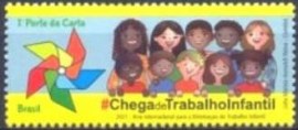 Selo postal do Brasil de 2021 Chega de Trabalho Infantil