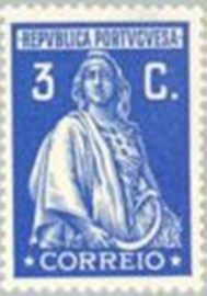 Selo postal de Portugal de 1930 Ceres 3 N