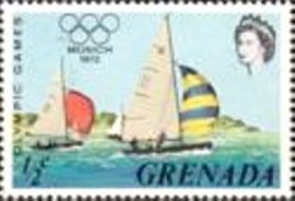 Selo postal de Grenada de 1972 Sailing