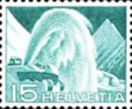 Selo postal da Suíça de 1949 Snow Removal Equipment