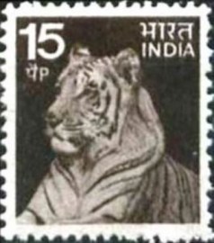 Selo postal da Índia de 1974 Tiger