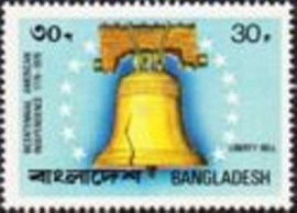 Selo postal de Bangladesh de 1976 Liberty Bell