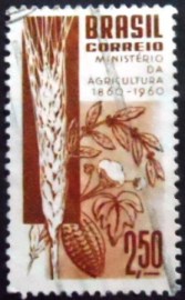 Selo postal do Brasil de 1960 Ministério da Agricultura