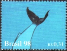 Selo postal do Brasil de 1998 Baleia