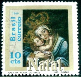 Selo postal do Brasil de 1969 Nossa Senhora das Alegrias