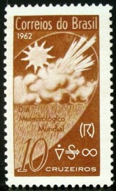 Selo postal do Brasil de 1962 Dia do Meteorológico