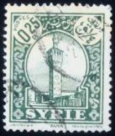 Selo postal da Síria de 1931 Minaret at Hama