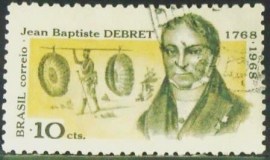 Selo postal do Brasil de 1968 Jean Baptiste Debret - C 616 U