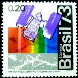 Selo postal do Brasil de 1973 INPE - C 789 N