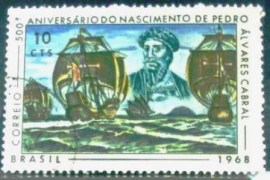 Selo postal do Brasil de 1968 Pedro Alvares Cabral - C 595 U