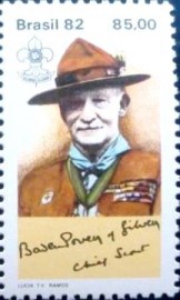 Selo postal do Brasil de 1982 - Baden Powell