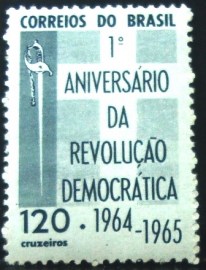 Selo postal do Brasil de 1965 Revolução Democrática