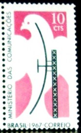 Selo postal do Brasil de 1967 Ministério das Comunicações - C 571 N