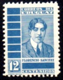 Selo postal do Uruguai de 1935 Florencio Sanchez