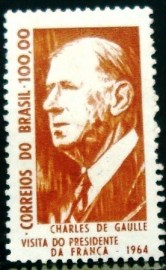 Selo postal do Brasil de 1964 Charles de Gaulle - C 518 N
