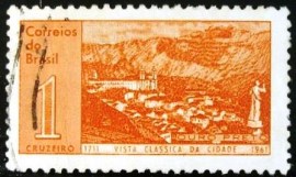 Selo postal do Brasil de 1961 Ouro Preto - C 462 U
