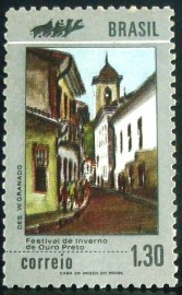 Selo postal de 1972 Festival de Inverno de Ouro Preto - C 724 N