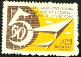 Selo postal do Brasil de 1960 Exp. Ind. e Com.- C 455 U