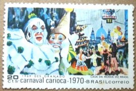 Selo postal do Brasil de 1969 Carnaval Carioca 20c - C 664 N