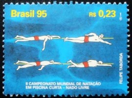 Selo postal do Brasil de 1995 Nado Livre