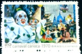 Selo postal do Brasil de 1969 Carnaval Carioca 20c