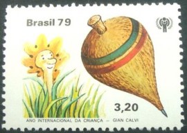 Selo postal do Brasil de 1979 Pião