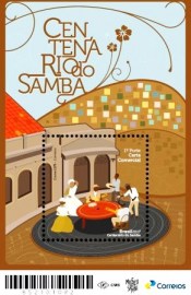 Bloco postal do Brasil de 2017 Centenário do Samba