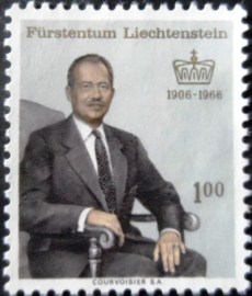 Selo postal de Liechtenstein de 1966 Franz Josef II