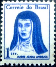 Selo postal do Brasil de 1967 Madre Joana Angélica Pinta